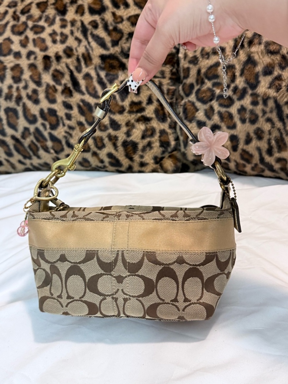 Coach Mini Shoulder Bag in Brown and Gold